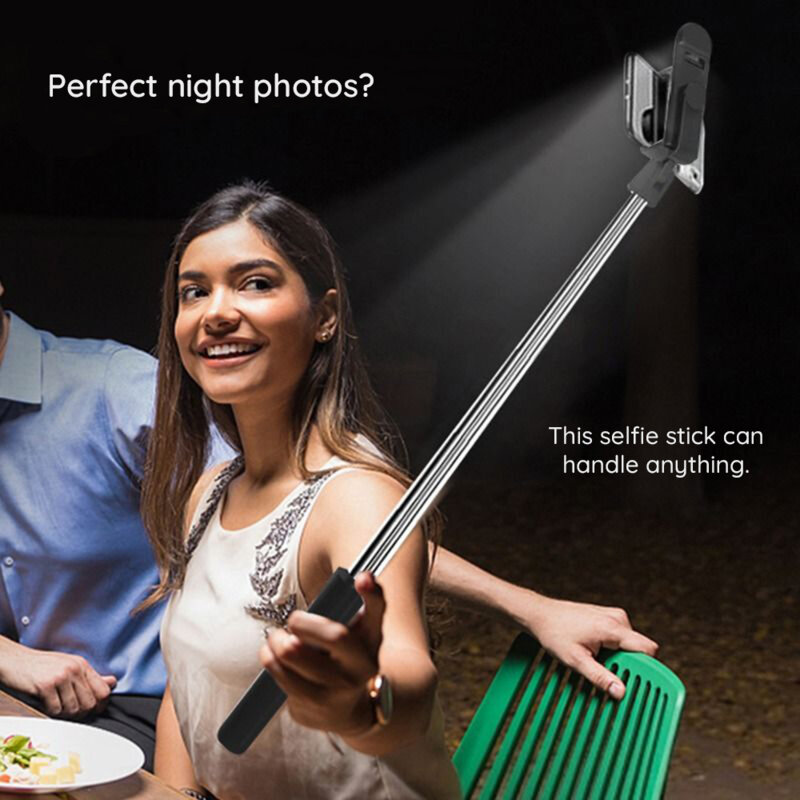 Selfie stick cu telecomanda si LED Techsuit S05-S, 105cm