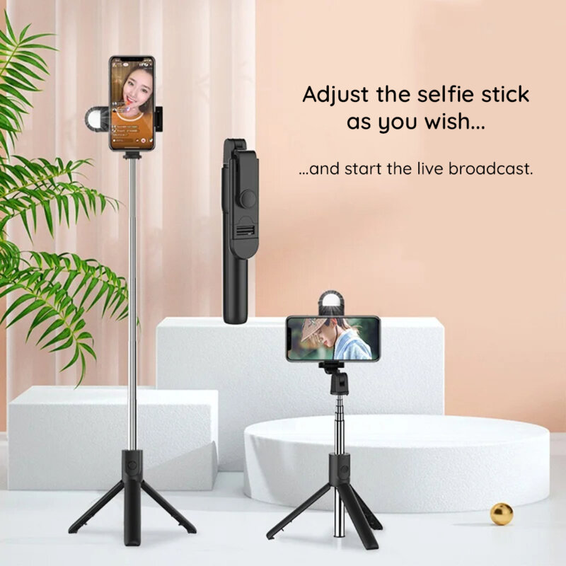 Selfie stick cu telecomanda si LED Techsuit S05-S, 105cm