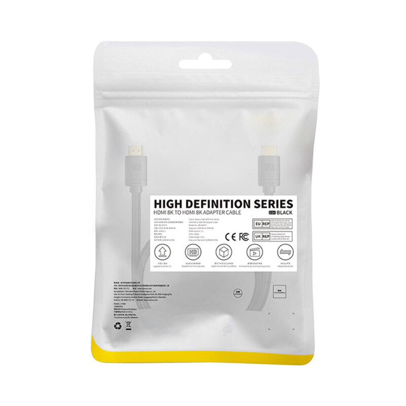 Cablu HDMI laptop televizor 8K@60Hz Baseus, 0.5m, WKGQ040001