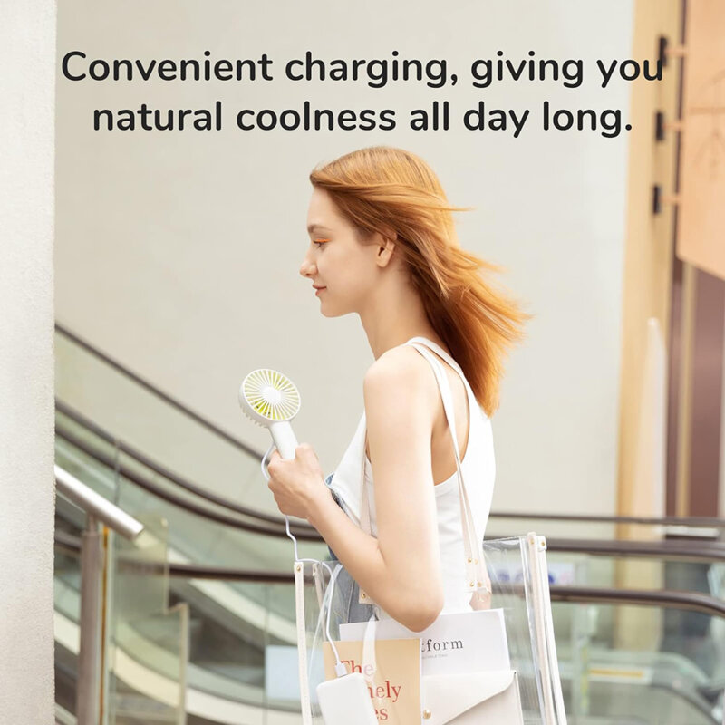 Ventilator portabil USB-C premium JisuLife, roz, FA21