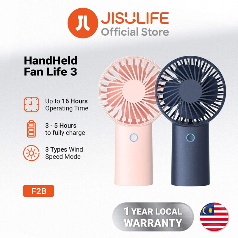 Ventilator de mana portabil premium Type-C JisuLife F2B, roz
