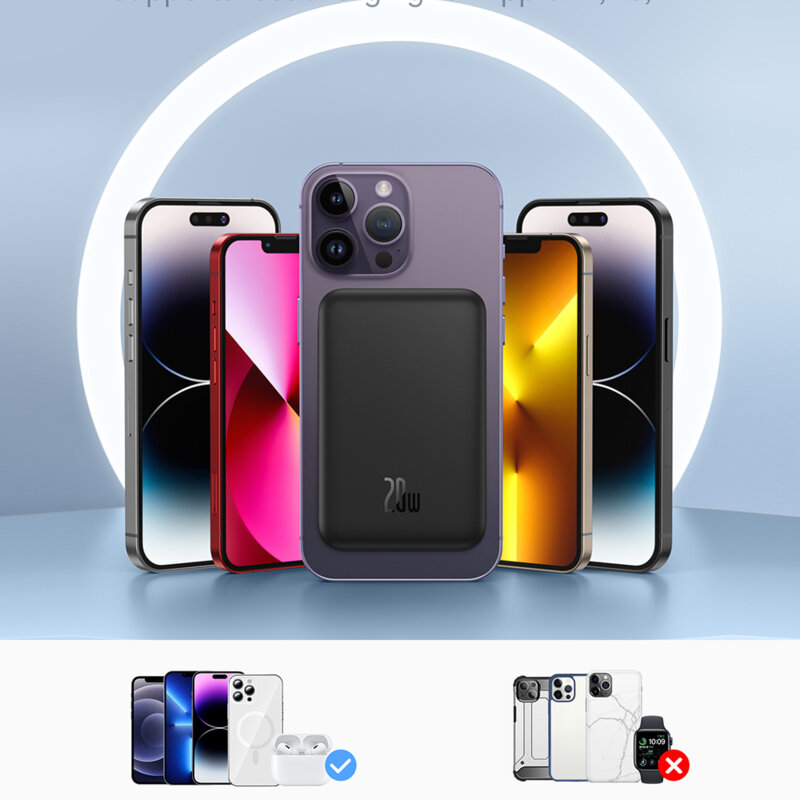 Powerbank wireless MagSafe Baseus, 20W, 5000mAh, P10022107113-00