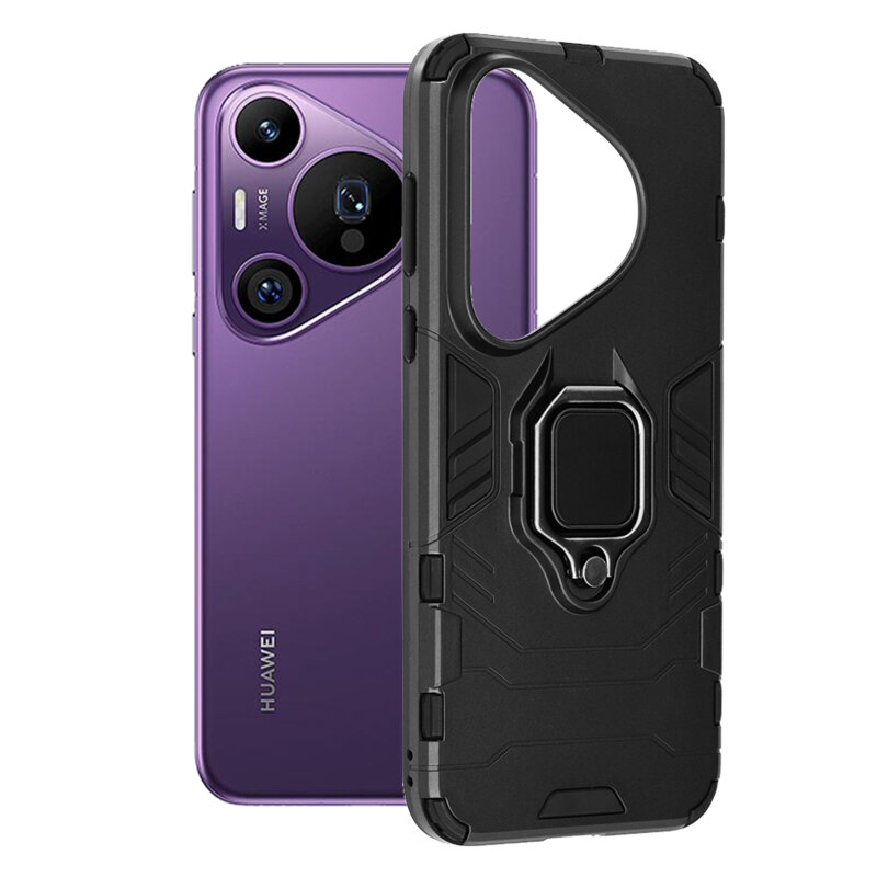Husa Huawei Pura 70 Pro Techsuit Silicone Shield, negru
