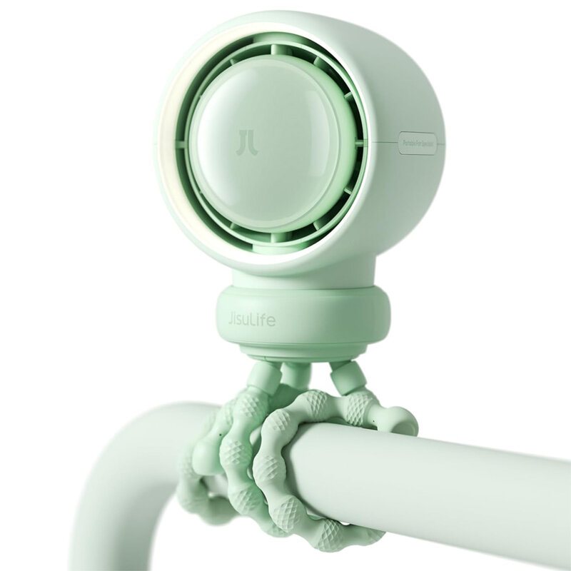 Mini ventilator portabil cu lumina LED JisuLife, verde, Life2