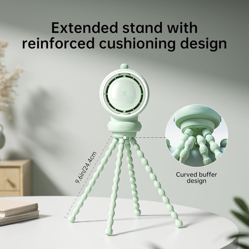 Mini ventilator portabil carucior JisuLife, verde, Life2S