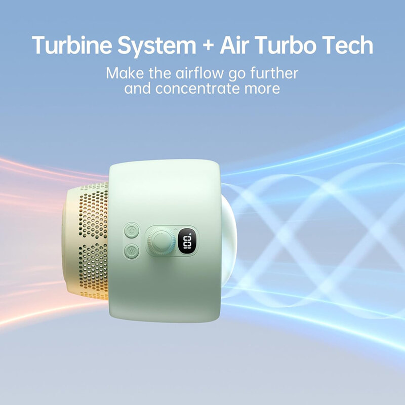 Mini ventilator portabil carucior JisuLife, verde, Life2S