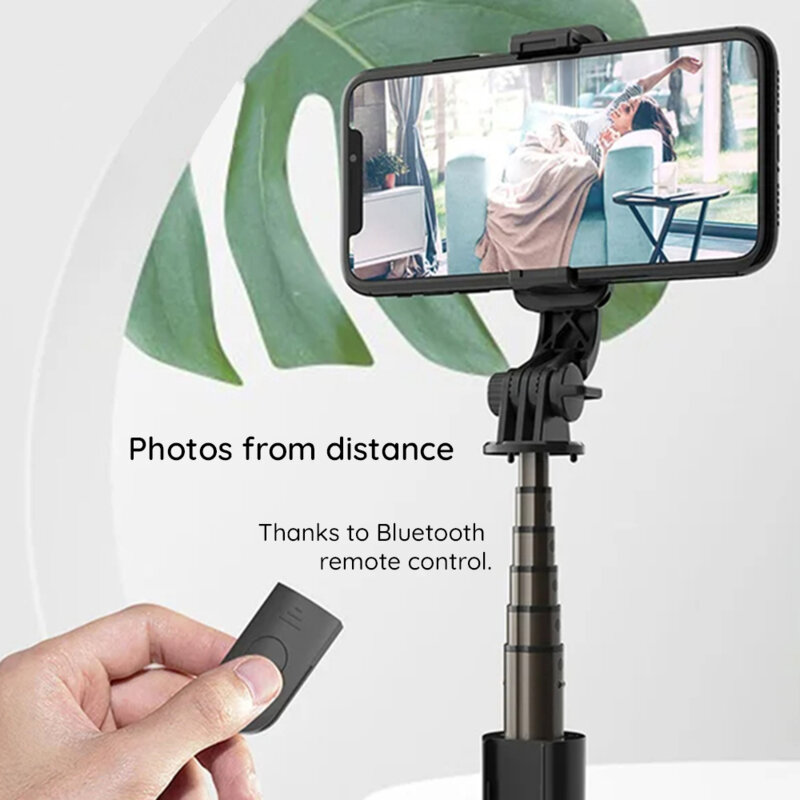 Mini Selfie stick cu trepied si telecomanda Techsuit L10, 68cm