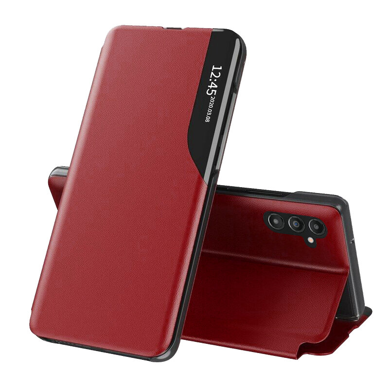 Husa Samsung Galaxy M55 Eco Leather View flip tip carte, rosu