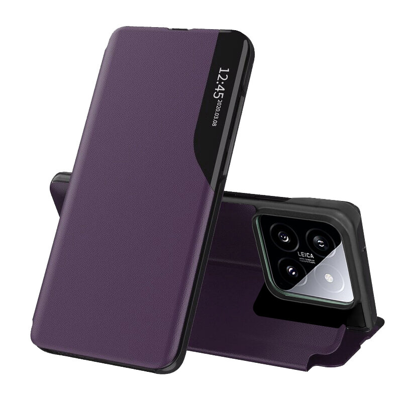 Husa Xiaomi 14 Eco Leather View flip tip carte, mov