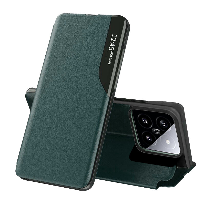 Husa Xiaomi 14 Eco Leather View flip tip carte, verde