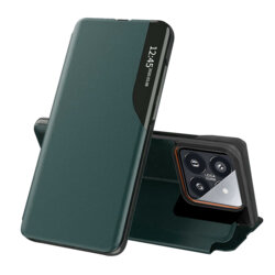 Husa Xiaomi 14 Pro Eco Leather View flip tip carte, verde