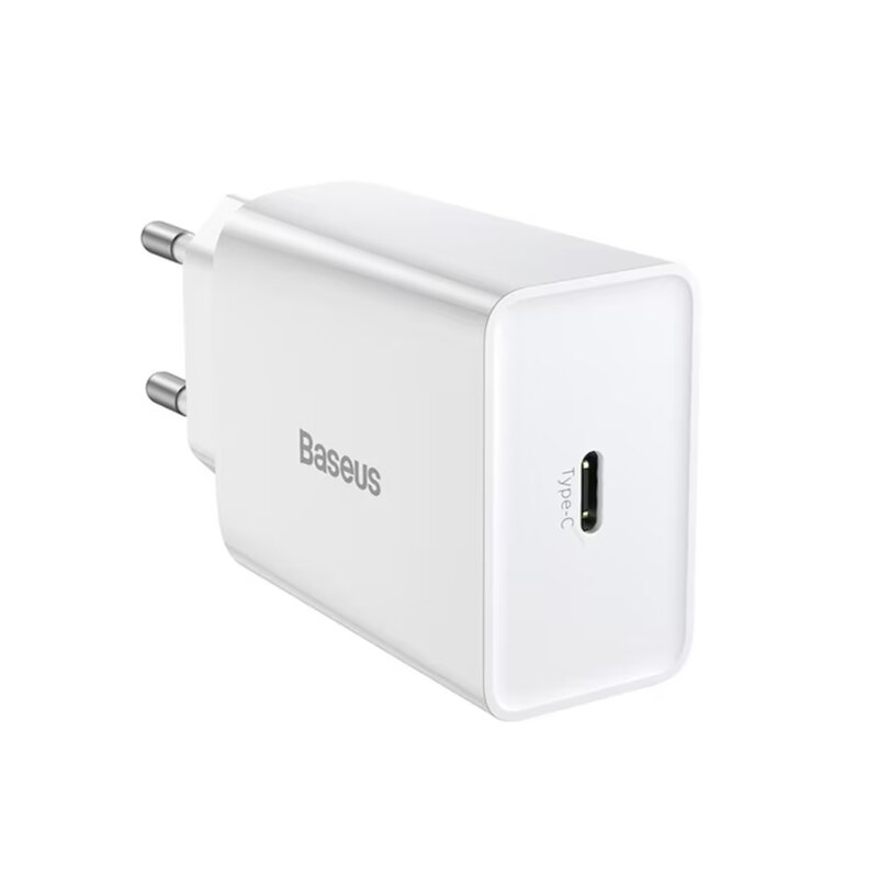 Incarcator priza USB-C Quick Charge Baseus Speed, 20W, alb