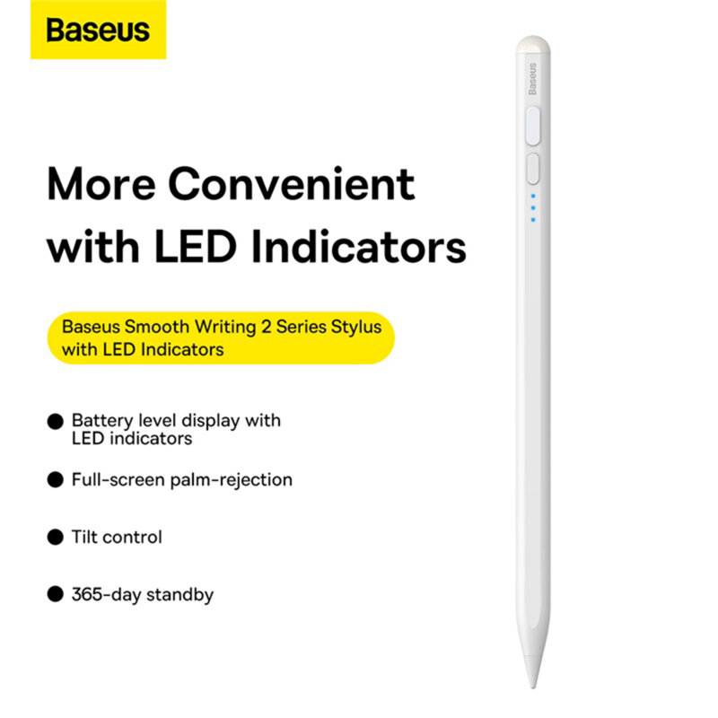 Stylus pen activ Baseus, palm rejection, alb, SXBC060202
