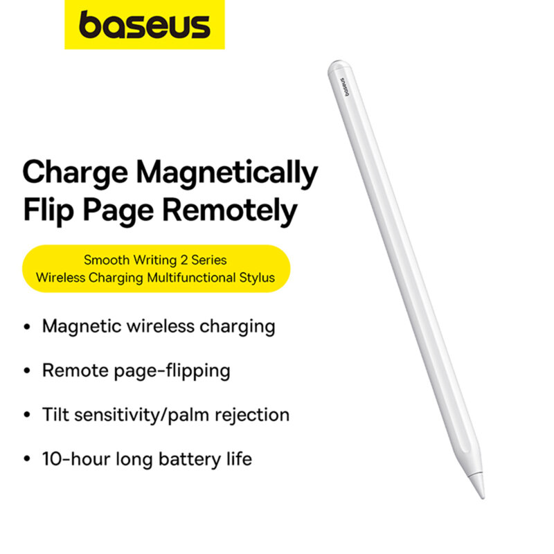 Stylus Pen magnetic cu indicator LED pentru iPad Baseus, alb