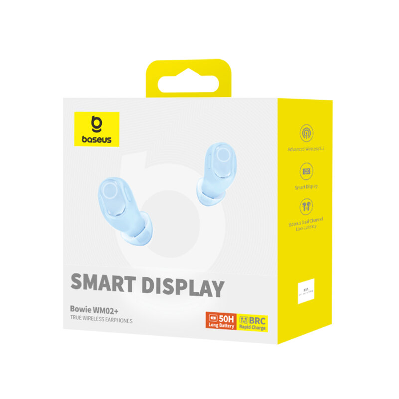 Casti Bluetooth True Wireless in-ear Baseus WM02+, albastru