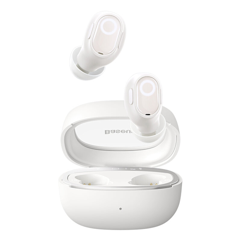 Casti Bluetooth True Wireless in-ear Baseus WM02+, alb