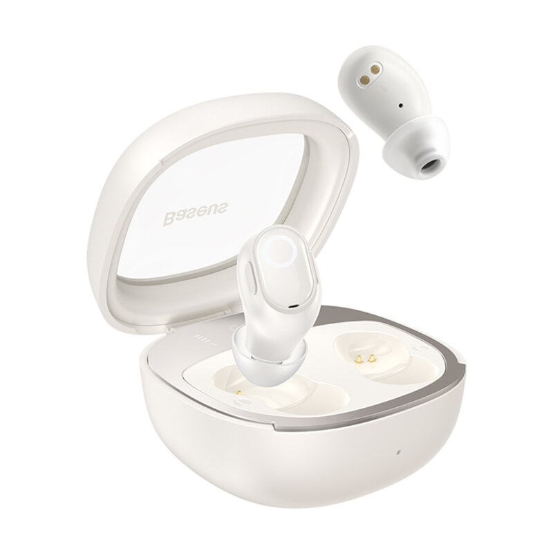 Casti Bluetooth True Wireless in-ear Baseus WM02+, alb