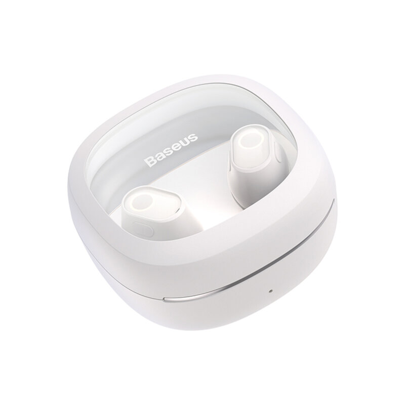 Casti Bluetooth True Wireless in-ear Baseus WM02+, alb