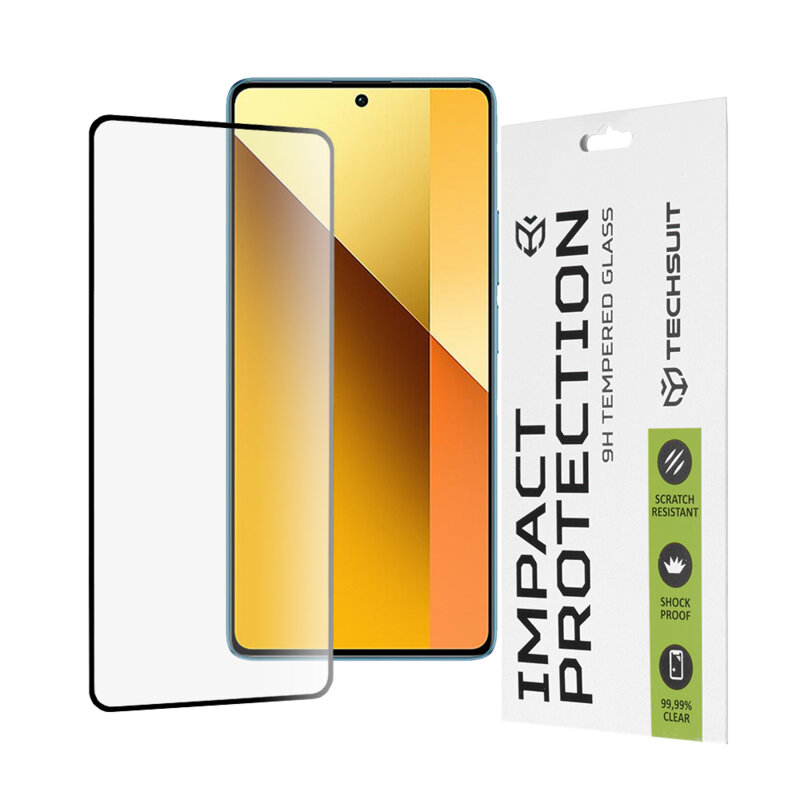 Folie sticla Xiaomi Redmi Note 13 5G Techsuit 111D Full Glue Full Cover, negru