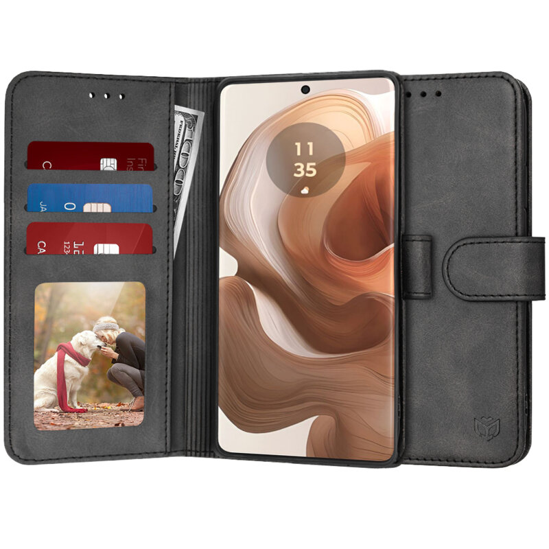 Husa 360 Motorola Edge 50 Ultra Techsuit Diary Book, negru