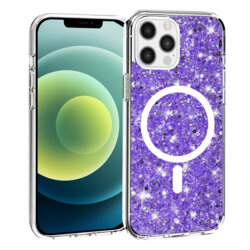Husa cu sclipici iPhone 12 Pro Techsuit Sparkly Glitter MagSafe, mov
