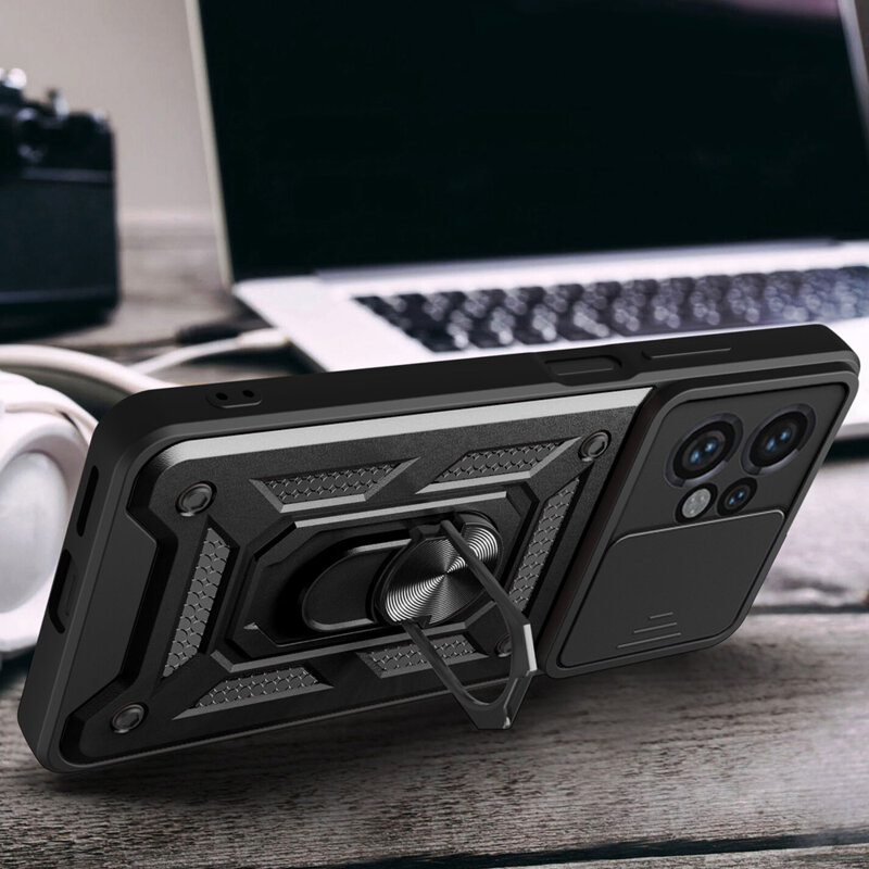 Husa Motorola Moto E14 protectie camera Techsuit CamShield Series, albastru