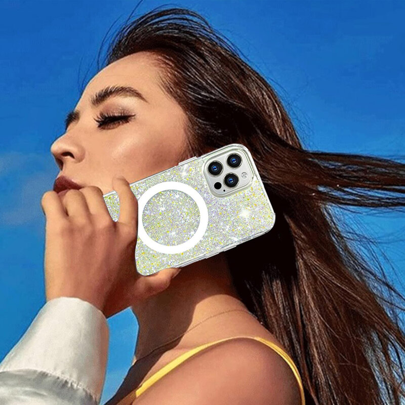 Husa cu sclipici iPhone X, iPhone 10 Techsuit Sparkly Glitter MagSafe, mov
