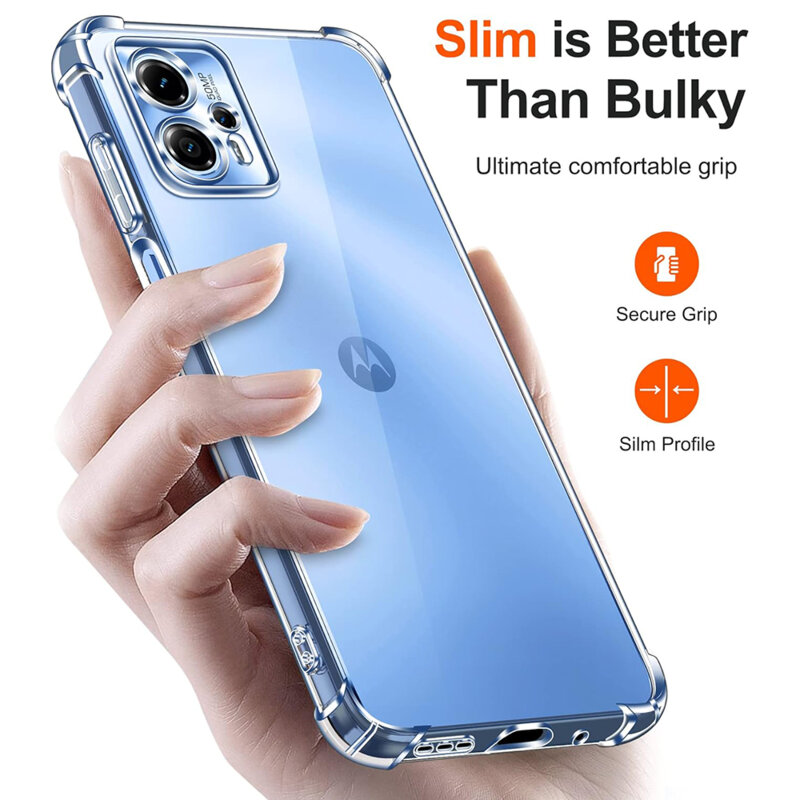 Husa Motorola Moto E14 Techsuit Shockproof Clear Silicone, transparenta