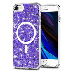 Husa cu sclipici iPhone 8 Techsuit Sparkly Glitter MagSafe, mov