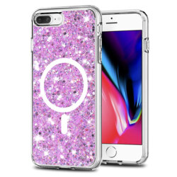 Husa cu sclipici iPhone 7 Plus Techsuit Sparkly Glitter MagSafe, magenta