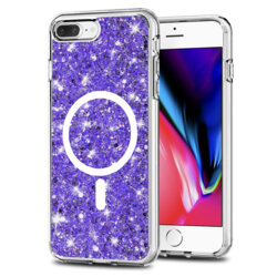 Husa cu sclipici iPhone 8 Plus Techsuit Sparkly Glitter MagSafe, mov