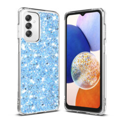 Husa cu sclipici Samsung Galaxy A14 4G Techsuit Sparkly Glitter, bleu