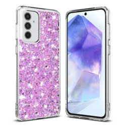 Husa cu sclipici Samsung Galaxy A55 5G Techsuit Sparkly Glitter, magenta