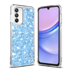 Husa cu sclipici Samsung Galaxy A15 5G Techsuit Sparkly Glitter, bleu