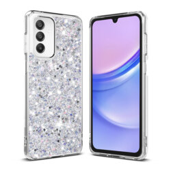 Husa cu sclipici Samsung Galaxy A15 4G Techsuit Sparkly Glitter, alb