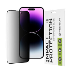 Folie sticla iPhone 14 Pro Max Techsuit 111D Privacy Full Glue, negru