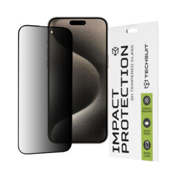 Folie sticla iPhone 15 Pro Max Techsuit 111D Privacy Full Glue, negru