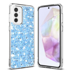 Husa cu sclipici Samsung Galaxy A35 5G Techsuit Sparkly Glitter, bleu