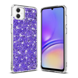 Husa cu sclipici Samsung Galaxy A05 Techsuit Sparkly Glitter, mov