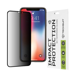 Folie sticla iPhone X, iPhone 10 Techsuit 111D Privacy Full Glue, negru