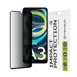 Folie sticla Xiaomi Redmi A3 Techsuit 111D Privacy Full Glue, negru