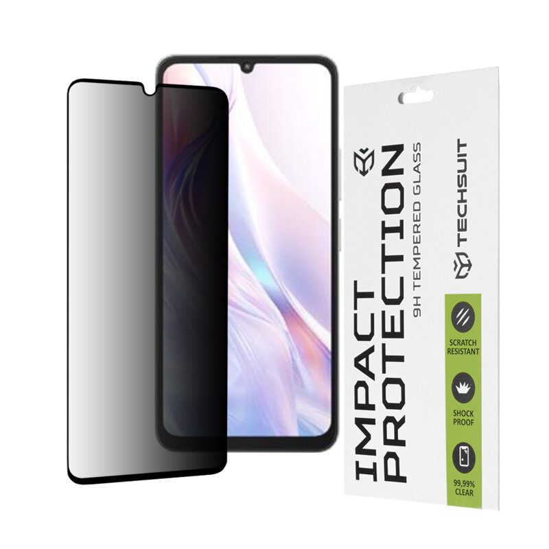 Folie sticla Xiaomi Redmi 13C 5G Techsuit 111D Privacy Full Glue, negru
