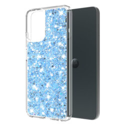 Husa cu sclipici Motorola Moto G04 Techsuit Sparkly Glitter, bleu