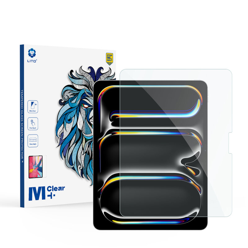 Folie sticla iPad Air 13 (2024) Lito 9H Tempered Glass, transparenta