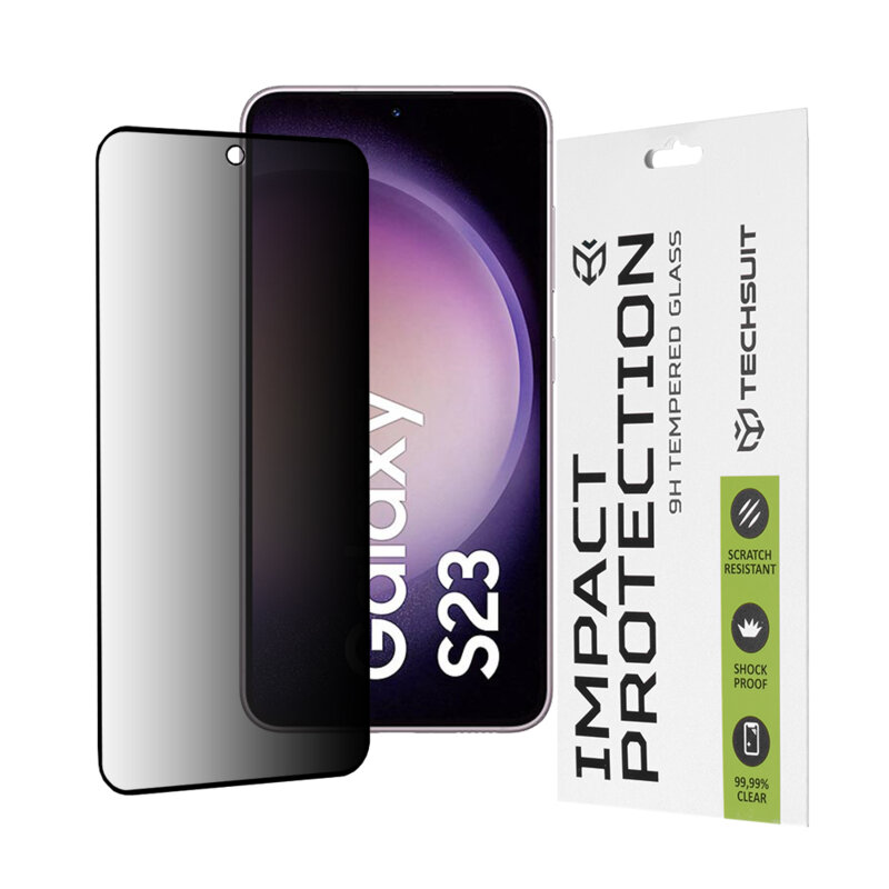 Folie sticla Samsung Galaxy S23 Techsuit 111D Privacy Full Glue, negru