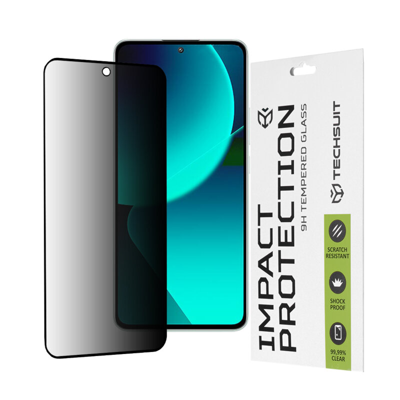 Folie sticla Xiaomi 13T Techsuit 111D Privacy Full Glue, negru