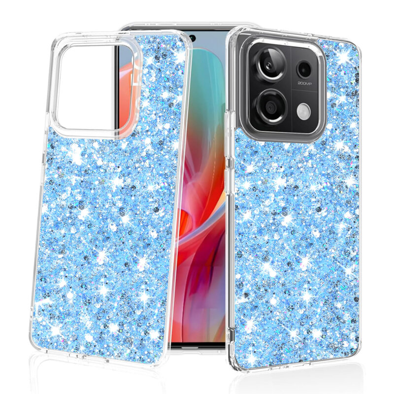 Husa cu sclipici Xiaomi Redmi Note 13 Pro 5G Techsuit Sparkly Glitter, bleu