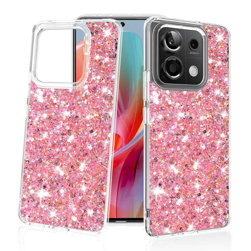 Husa cu sclipici Xiaomi Redmi Note 13 Pro 5G Techsuit Sparkly Glitter, roz