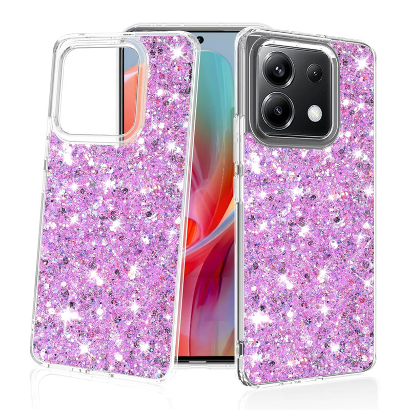Husa cu sclipici Xiaomi Poco X6 Techsuit Sparkly Glitter, magenta