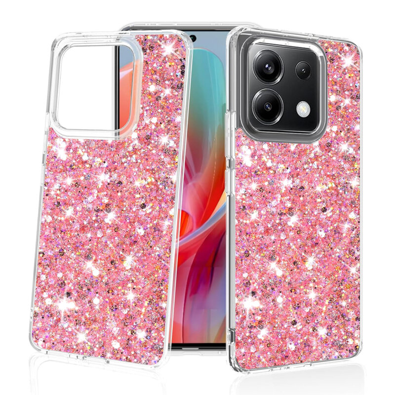 Husa cu sclipici Xiaomi Poco X6 Techsuit Sparkly Glitter, roz